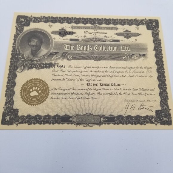 THE MOHAIR Bear Uncle Gus & Honey Bunch Limited Ed 1997 w/box and certificate - Picture 7 of 7